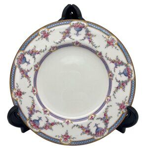 Royal Worcester Rosemary Sky Blue Bread Plate 7" Floral Pattern ca 1950s 1960s